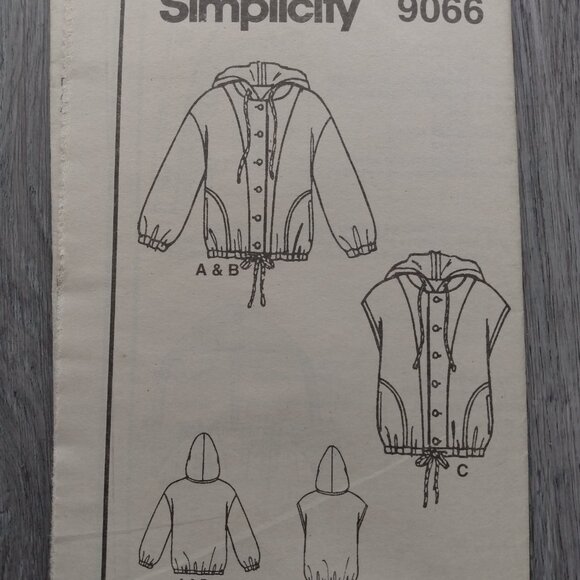 Vintage 90s Jacket Vest Sewing Pattern Size XS-M Unisex Simplicity 9066 - Picture 10 of 11